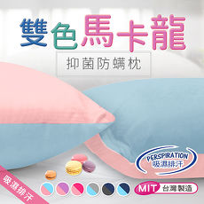 【CERES】專利吸濕排汗 防蹣抑菌 雙色枕頭/2入組-多款任選(B0567)粉藍/粉紅