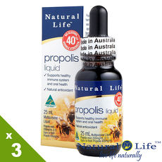 澳洲Natural Life無酒精40%蜂膠液健康組(25mlx3瓶)
