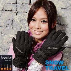 【SNOW TRAVEL】英國進口PORELLE防水保暖透氣薄手套AR-52/黑色/滑雪/騎車/戶外/雨天