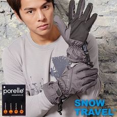 【SNOW TRAVEL】英國進口PORELLE防水保暖透氣薄手套AR-52/灰色/滑雪/騎車/戶外/雨天