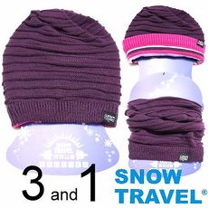 【SNOW TRAVEL】超保暖雙面圍脖三用帽 / 紫色 /AR-66/時尚多用