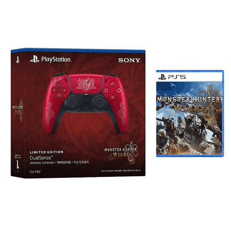 【SONY】PS5 DualSense無線控制器 魔物獵人荒野 限量特仕款《台灣公司貨》+ PS5 魔物獵人 荒野