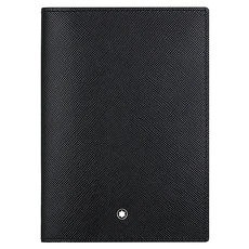 MONTBLANC 萬寶龍十字紋牛皮護照夾-黑色 113232
