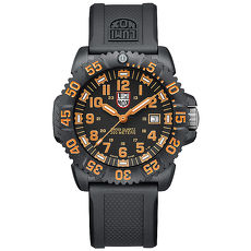 LUMINOX 雷明時 海豹部隊指標系經典腕錶-黑x橘時標/44mm A3059