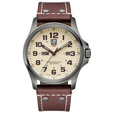 LUMINOX 雷明時 ATACAMA戰場系列藍寶鏡面腕錶-卡其x棕色時標/45mm
