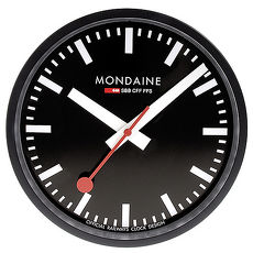 MONDAINE 瑞士國鐵經典掛鐘/25cm-黑 (CLOCK1K)