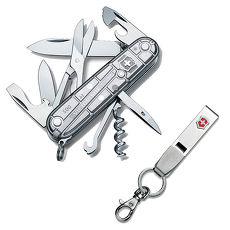 VICTORINOX 瑞士維氏Silver Tech 15用瑞士刀+不鏽鋼鑰匙圈 13703.T7+41858