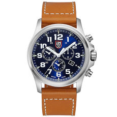 LUMINOX 雷明時ATACAMA戰場系列藍寶鏡面三眼鬧鈴腕錶-藍x白時標/45mm A1944
