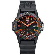 LUMINOX 雷明時SEA TURTLE 0320海龜系列腕錶-黑x橘時標/44mm A0329