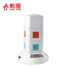 【勳風】3D多功能立式電源插座-2層HF315-2