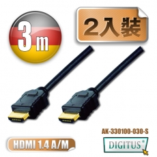 曜兆DIGITUS HDMI 1.4a圓線3公尺typeA-4入裝
