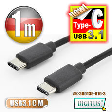 曜兆DIGITUS USB 3.1 Type-C 轉 Type-C 傳輸線(公對公)_1公尺