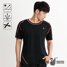 【遊遍天下】MIT男款抗UV吸濕排汗彈力圓領衫S151黑色