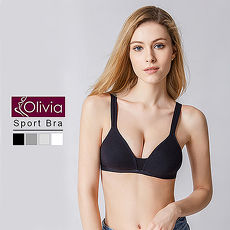 【Olivia】無鋼圈舒棉薄款輕運動內衣(黑色)