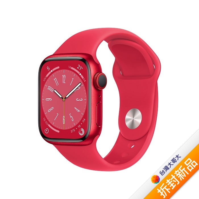Apple Watch Series 8 LTE版 45mm紅色鋁金屬錶殼配紅色運動錶帶(MNKA3TA/A)(美商蘋果)【拆封新品】