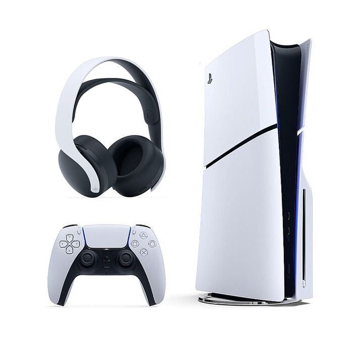 SONY PS5 Slim 光碟版 輕薄型主機+PS5 PULSE 3D 無線耳機(白色)