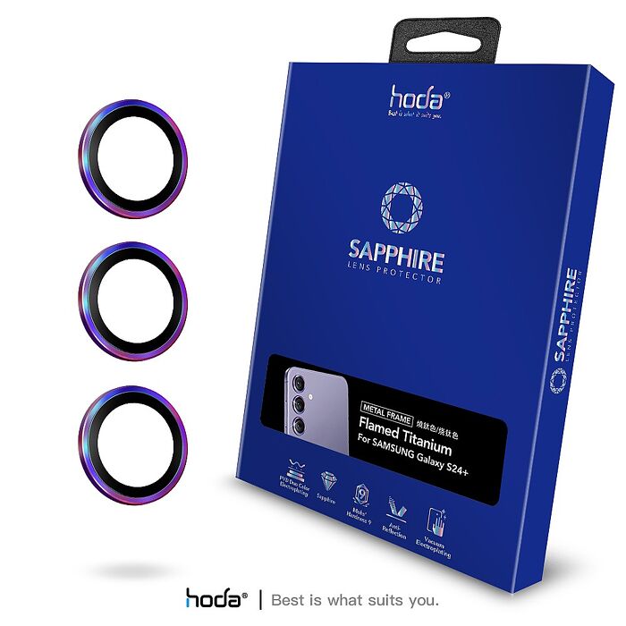 Samsung S24+ hoda藍寶石鏡頭保護貼-燒鈦