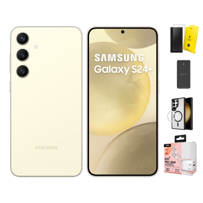 Samsung 三星 Galaxy S24+ 12G/256G (琥珀黃)【保護殼貼充電組】