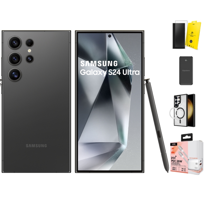 Samsung 三星 Galaxy S24 Ultra 12G/256G (鈦黑)【保護殼貼充電組】