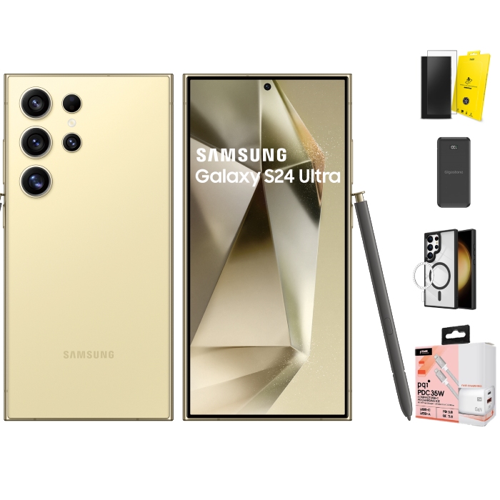Samsung 三星 Galaxy S24 Ultra 12G/256G (鈦黃)【保護殼貼充電組】