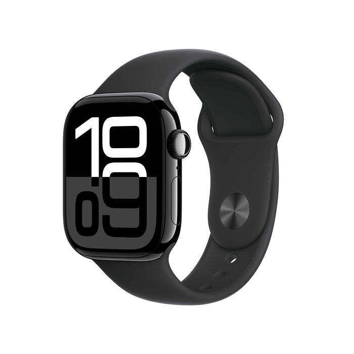 Apple Watch S10 GPS版 42mm(M/L)曜石黑色鋁金屬錶殼配黑色運動錶帶(MWWF3TA/A)
