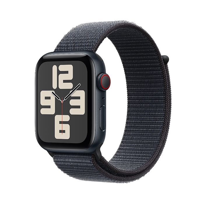Apple Watch SE 2 LTE版 44mm午夜色錶殼配墨水色運動錶環(MXGN3TA/A)(2024)