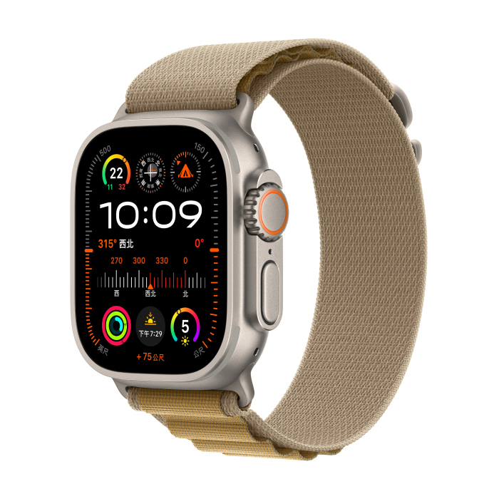 Apple Watch Ultra 2 LTE版 49mm(L)鈦金屬原色錶殼配小麥色高山錶環(MX4H3TA/A)(2024)