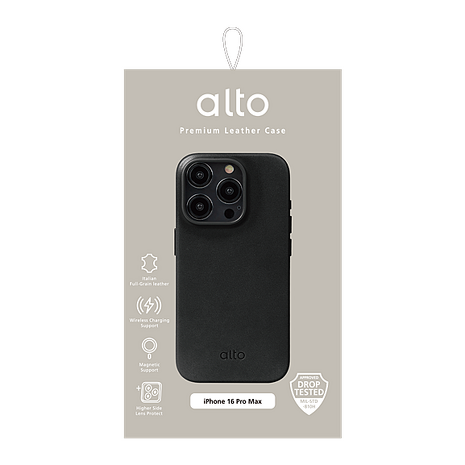 iPhone 16 Pro Max Alto 皮革磁吸保護殼-黑色