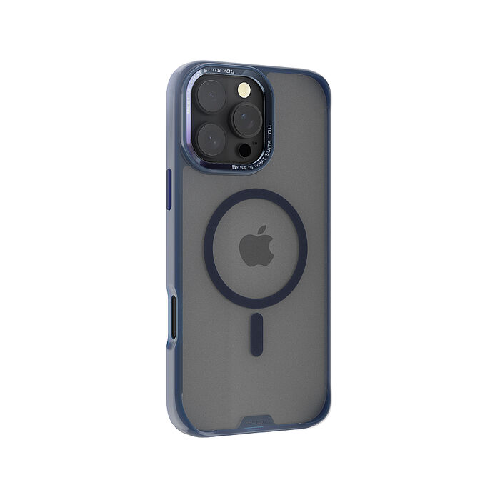 iPhone 16 Pro hoda 柔石軍規防摔磁吸保護殼-藍