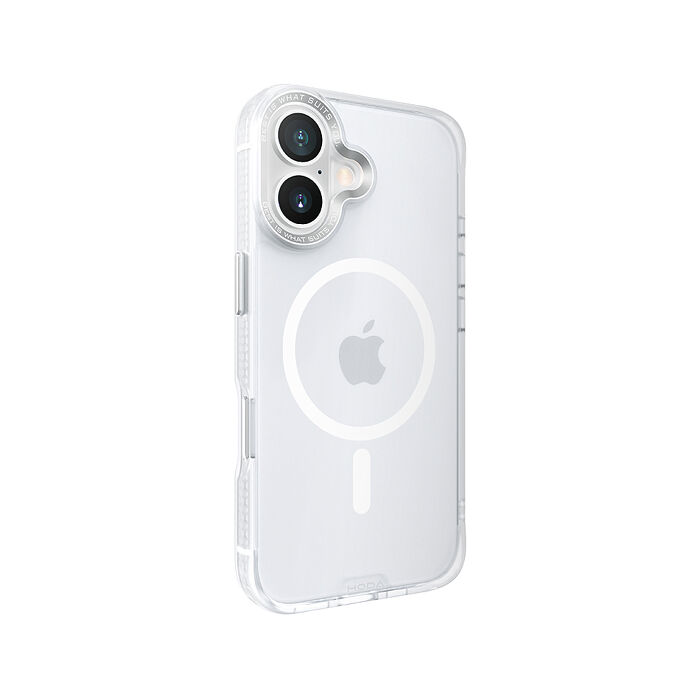 iPhone 16 Plus hoda 柔石軍規防摔磁吸保護殼-白