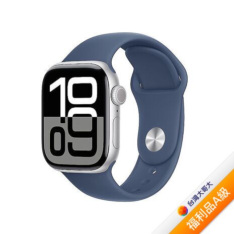 Apple Watch S10 LTE版 46mm(S/M)銀色鋁金屬錶殼配丹寧色運動錶帶(MWY03TA/A)【拆封福利品A級】