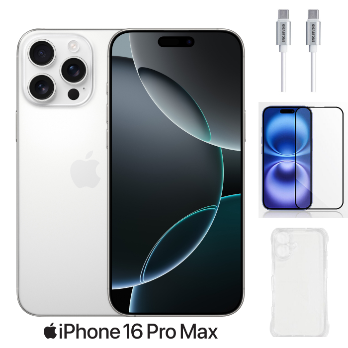 APPLE iPhone 16 Pro Max 512G (白色鈦金屬)【超值配件組】