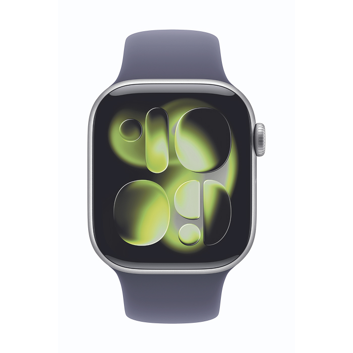 Apple Watch S11(GPS+Cellular)銀色鋁金屬錶殼配霧紫色S/M錶帶46mm(MFCP4TA/A)(美商蘋果)