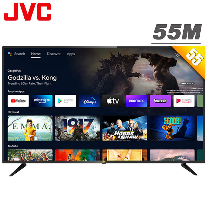 JVC 55吋4K HDR Android TV連網液晶顯示器(55M)送基本安裝(智慧電視特賣)