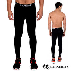 【LEADER】X-PRO梯度壓縮運動緊身褲 (黑底黑線)