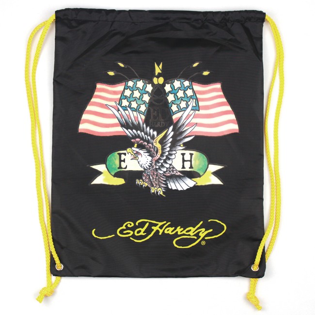ED Hardy-美國老鷹多功能背袋-海灘袋-黑色