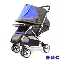 EMC全罩式三用豪華推車(搖床、搖椅、推車)藍色