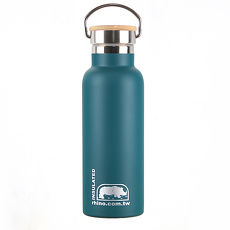 犀牛RHINO Vacuum Bottle雙層不鏽鋼保溫水壺(竹片蓋)500ml-清綠