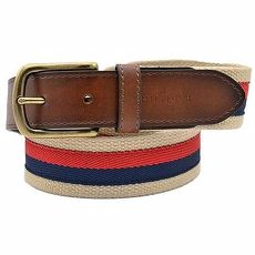 Tommy Hilfiger 2014男時尚三色皮革帆布款皮帶★預購