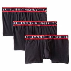 【Tommy Hilfiger】2014男時尚LOGO腰帶黑色平角內著3件組★預購L