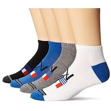 NAUTICA 2016男旗標Core黑藍灰白低切運動短襪混搭4件組【預購】
