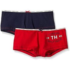 【Tommy Hilfiger】2016女典雅寶藍紅色混搭四角內著2件組★預購M