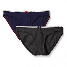 【Tommy Hilfiger】2016女典雅寶藍碳黑色混搭比基尼內著2件組★預購L
