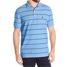 NAUTICA 2016男時尚舒適透氣靛藍黑條紋短袖POLO★預購