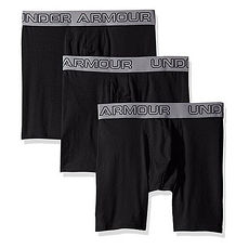 Under Armour 2017男時尚彈力黑色四角修飾內著3件組★預購