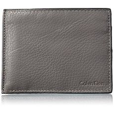 【Calvin Klein】2017男時尚雙折灰色皮夾組★預購
