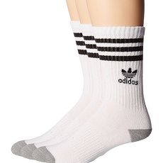 【Adidas】2018學生時尚白色條紋中筒運動襪3入組★預購