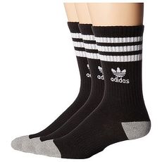 【Adidas】2018學生時尚黑色條紋中筒運動襪3入組★預購