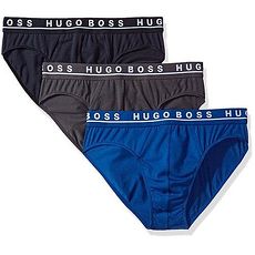 【HUGO BOSS】2017男時尚彈力黑灰藍三角內著混搭3件組★預購