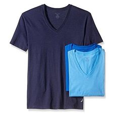 NAUTICA 2018男時尚藍色系V領短袖內衣混搭3件組★預購M